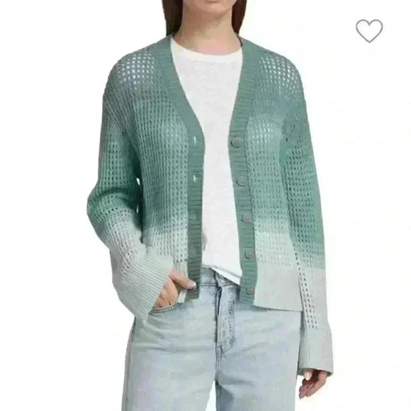 NWT ATM ANTHONY THOMAS MELILLO Gradient Open-Knit Cardigan Amalfi Combo Sz M